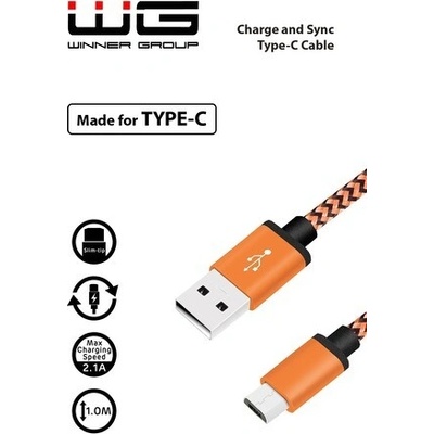 WG 5716 USB-A/USB-C, 1m, oranžový