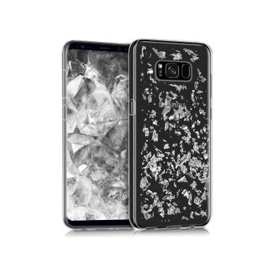 kwmobile Прозрачен калъф с дизайн снежинки за Samsung Galaxy S8 Plus - сребрист