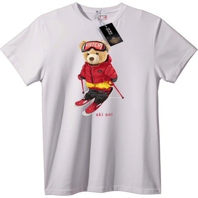 NOONEBRAND Тениска Зимна ски мечка - 2XL, White