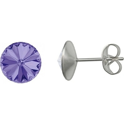 Nubis ocelové náušnice Crystals from Swarovski TANZANITE NU003-TZ