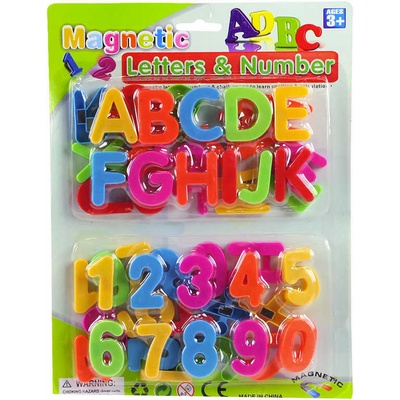 _Ostatní 1_ Čísla a písmenka barevná magnetická 4cm set v sáčku plast 27044