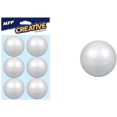 MFP Creative polystyrénové gule, priemer 4cm, hladké, biele (6ks)