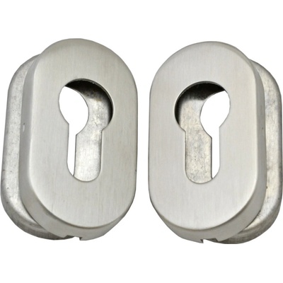 Oválna rozeta na cylindrickú vložku (66x32 mm), bal.: 1 pár, EB1-KGS1N brúsená nerez K320 /AISI304, spodná časť nerez