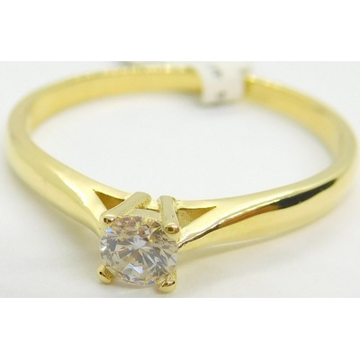 Klenoty Budín Dámský zásnubní Prsten ze žlutého zlata se zirkonem 6814014