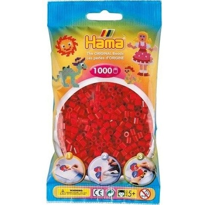 Hama H207-22 Midi Tmavě červené korálky 1000 ks – Zboží Mobilmania