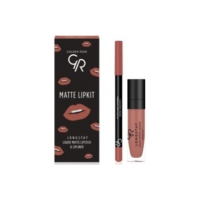 Golden Rose Matte LipKit Rose Taupe tekutá matná rtěnka N16 5,5 ml + tužka na rty N531 1,6 g