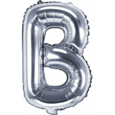 Partydeco Fóliový balón písmeno "B", 35 cm, strieborný NELZE PLNIT HELIEM