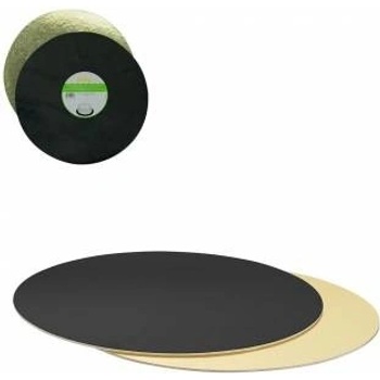 Podložka pod dort 1ks oboustranná černo zlatá 24cm 3mm Decora