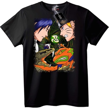 NOONEBRAND Тениска Naruto & Sasuke "Битка" - 2XL, White
