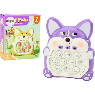 Lean Toys Herná konzola Pop-It Lišiak fialová 7 herných režimov
