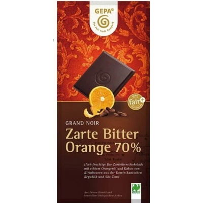 Gepa hořká 70% s kousky kakaových bobů, 100 g