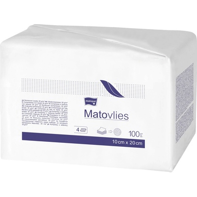 Matopat Matopat Matovlies Kompresy z netkanej textílie s RTG niťou 100 kusov 10 x 10 cm 4 40 g