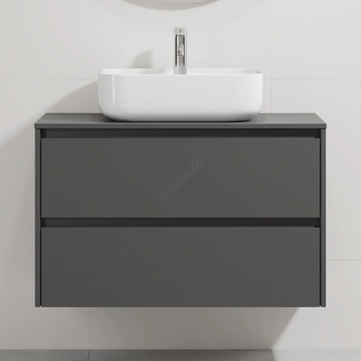 Bath Deluxe Шкаф за баня с мивка TRONDHEIM/KRISTIANSAND 90x57x46 cm антрацит/бял (SETBT0152C)