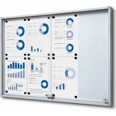 Showdown Displays Interiérová uzamykatelná vitrína Slim 8 x A4