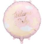 Party Deco Фолиен балон „Welcome Baby, с луна - Розов (FB350-081J)