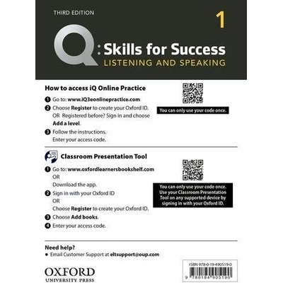 Q Skills for Success 1 Listening & Speaking Teacher´s Access Card, 3rd - Jaimie Scanlon