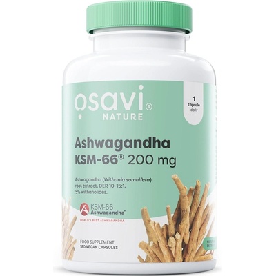 Osavi Ashwagandha KSM-66 200 mg, 180 Vegan Capsules