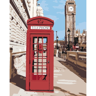 ZUTY Malování podle čísel TELEFONNÍ BUDKA V LONDÝNĚ 40 x 50 cm