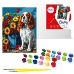 Ideyka Paint by Number Kit Spaniel and Flowers KHO6673 30x40 AP0018