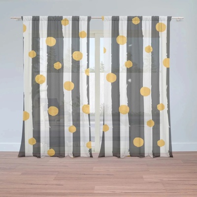 Sablio Záclony Pruhy a bodky: 2ks 150x250cm