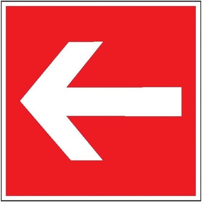 Piktogram Smer na dosiahnutie bezpečia vľavo vpravo - 100x100 mm, Pastová tabuľka 0,5 mm