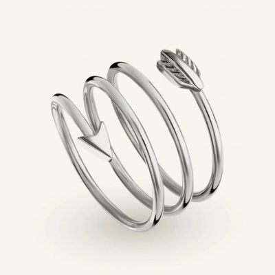 SilveAmo Stříbrný prsten Šíp Amora ve spirále průměr K21151