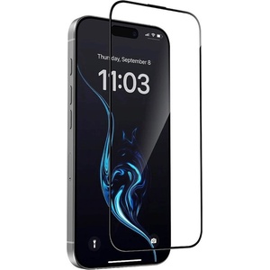 Sunix Калено стъклено защитно покритие за дисплея на iPhone 15 Pro Max - Sunix 6D Full Cover Tempered Glass (черен-прозрачен) (6D114)