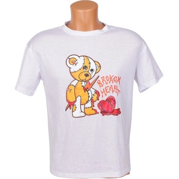 Мъжка тениска в бяло с апликация мече