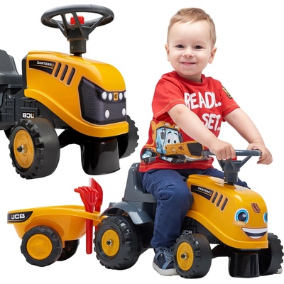 FALK 215C Baby JCB žlutý s vlečkou a lopatkou s hrabičky