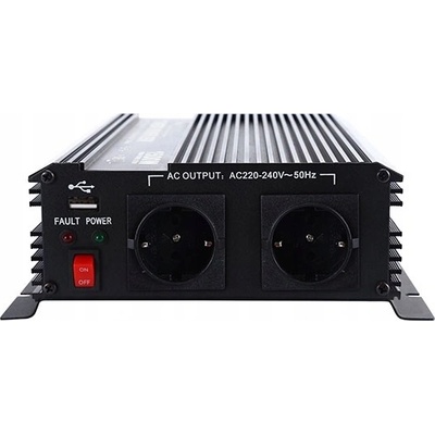 Carspa CAR1.6KUR-12, 12V/230V + USB, 1600W, modifikovaná sínusoida