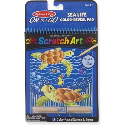 Melissa & Doug - Детска книжка за път - Скреч арт - Морски животни (8)