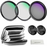 NEEWER 52 mm variable ND + CPL + UV filter set, pack of 3, multi-coated gray filter (ND2-400) circular polarization filter camera lens polarizing filter, photo accessories with carrying case lens caps - NW