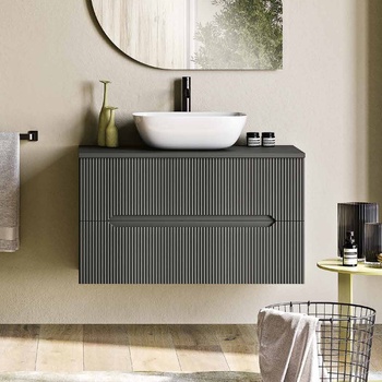 BlueLife Balos шкаф за баня 90см antracite + Керамична мивка за плот 46*33 (B.BALOS90ANTR/SET)