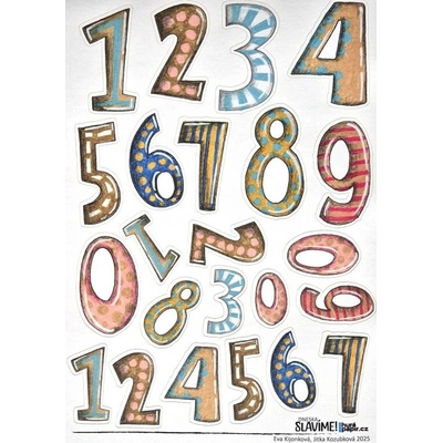 HuráPapír Samolepky A5 - Dneska slavíme! Číslice – Zboží Dáma