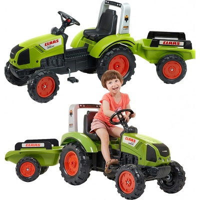 FALK Šliapací traktor Claas Arion 540 s vlečkou