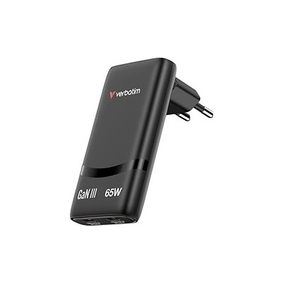 32354, Fold , n, Go, GaN зарядно устройство за мрежа 2 USB-C PD 3.0, черен, 65W, твърда вилка на ЕС (32354)