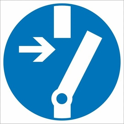 Piktogram Príkaz na odpojenie pred prácou - 50x50 mm, SAMOLEPKA PVC