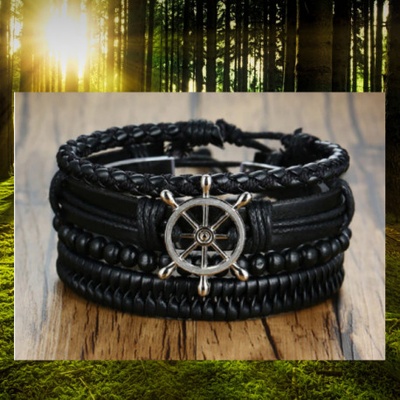DN kožený náramok Handmade 17 čierna