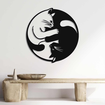 Decono Метална Декорация Котки Ин и Ян