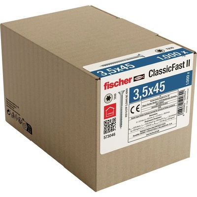 Fischer 573046 šrouby do dřevotřísky 45 mm TX 1000 ks