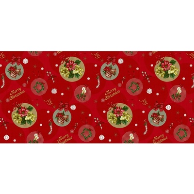 Sanem Plastik 6074 PVC ubrus Florista Merry Christmas červená 140x180 cm