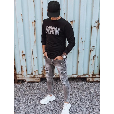 DStreet Black men's sweatshirt with print Dstreet BX5359 čierna
