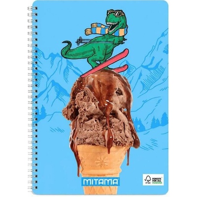 MITAMA Spirálový sešit Fantasy colours A4 linkovaný Dino