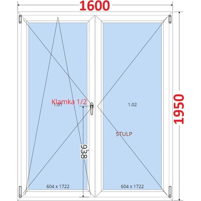 SMART Balokonove dveře dvoukřídlé Otevíravé a sklopné 160x195 cm bílé