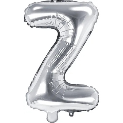 PartyDeco Балон от фолио Mini - Буква Z 35см сребърен