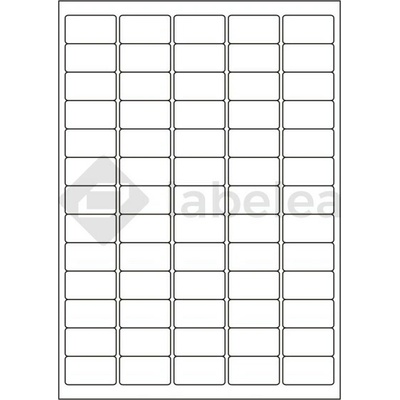 Labelea Samolepiace etikety 38x21,2 mm (oblé) biele papierové, na hárku A4, pre laserovú a atramentovú tlač, Farba etikiet Biela, Počet hárkov v balení 100 EPY038121W065S