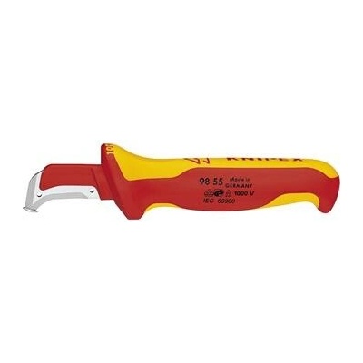 KNIPEX nůž na kab. VDE 9855, háková čepel,posuvná patka,délka čepele 3mm,D=180mm