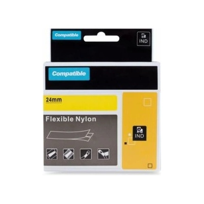 Kompatibilní páska s DYMO 1734525 24mm 3.5m cerný tisk/žlutý p RHINO nyl.flexi (PLTD94, 1734525)