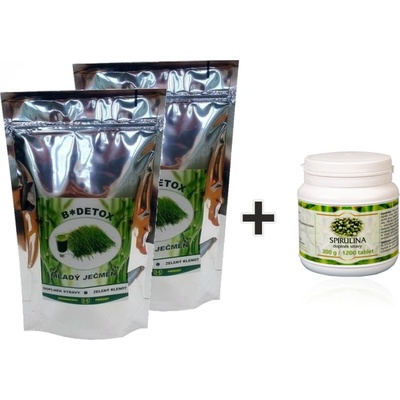 Bio-Detox Mladý ječmen 500 g 2x + Spirulina 300 g