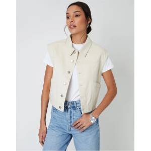 Threadbare Яке Threadbare Women's Lucky Denim Structured Fit Jacket - Ecru
